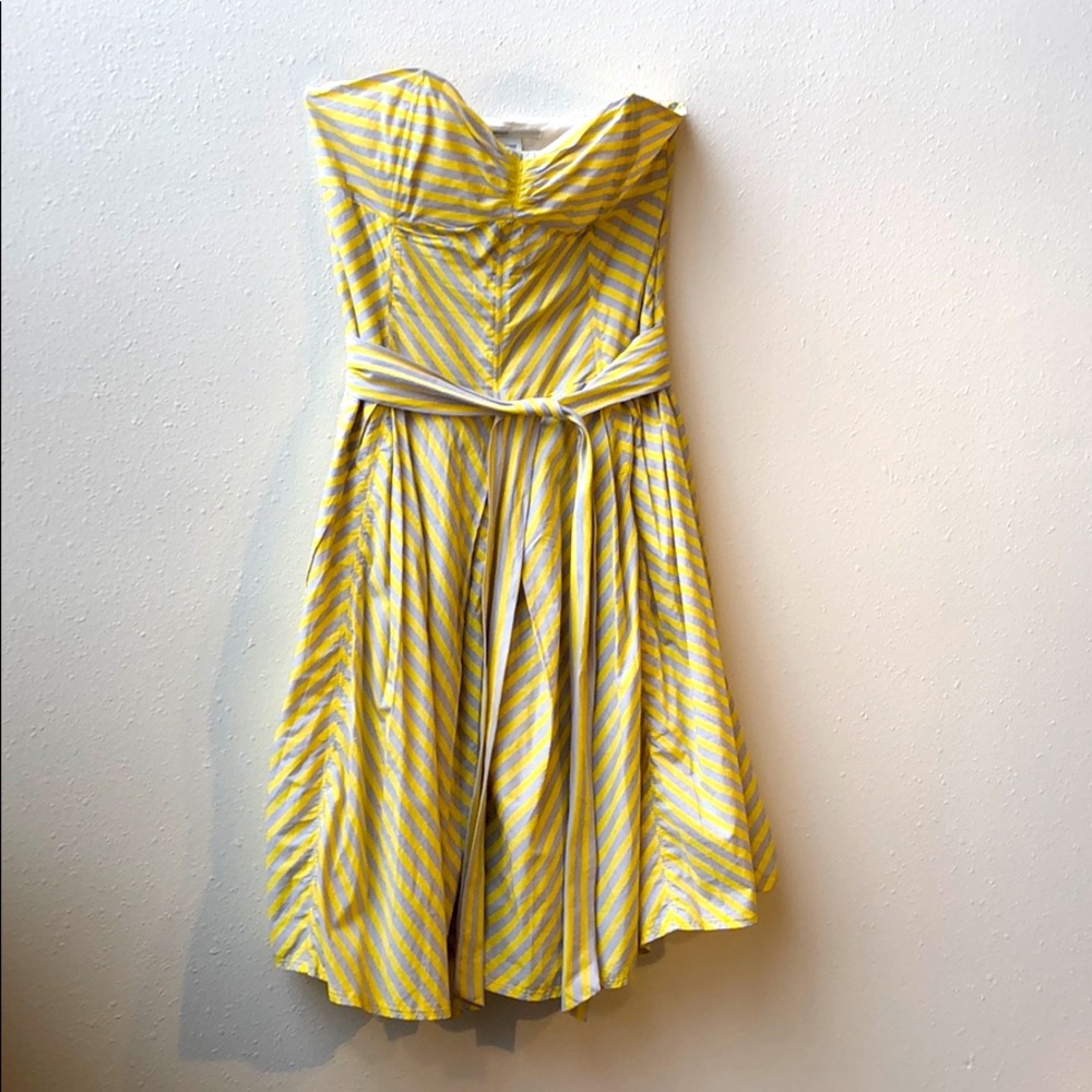 Yellow & gray striped dress